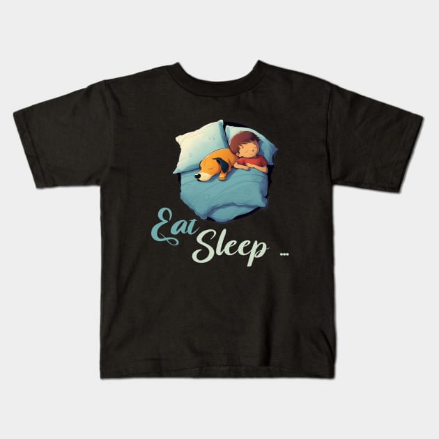 Sleeping Dog Kids T-Shirt by ArtRoute02